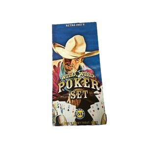 WILD WILD POKER SET. 2 DECKS of CARDS & 5 DICE, Case in great shape.‎ Never used